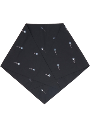 Rier Black Pop Flowers Scarf
