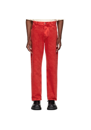 Bottega Veneta Red Wash Wide Leg Jeans
