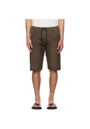 Diesel Brown 2033 D-Krooley-Short Jogg Denim Shorts
