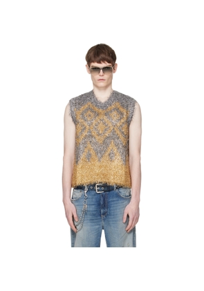 Acne Studios Gray Metallic Knit Vest