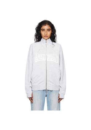 VETEMENTS Gray Patched Zip-Up Jacket