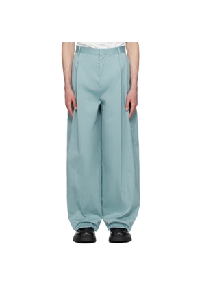 Bottega Veneta Blue Compact Cotton Trousers