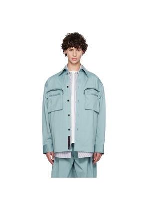 Bottega Veneta Blue Compact Cotton Shirt