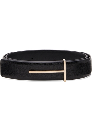 TOM FORD Black Supple Grain Leather Belt