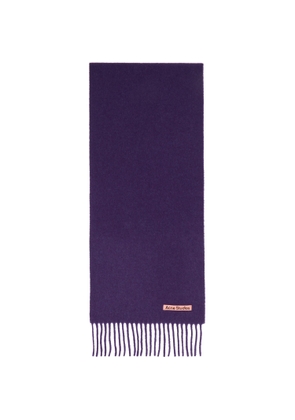 Acne Studios Purple Fringe Wool Skinny Scarf