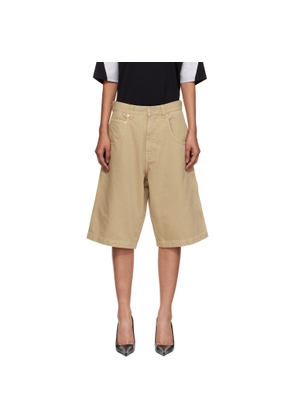 VETEMENTS Beige Hip-Hop Denim Shorts