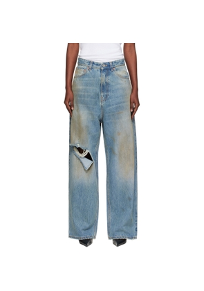 VETEMENTS Blue Distressed Baggy Jeans