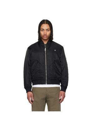 Hugo Black Water-Repellent Stack Logo Bomber Jacket
