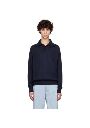 Bottega Veneta Navy Inverted Seam Polo