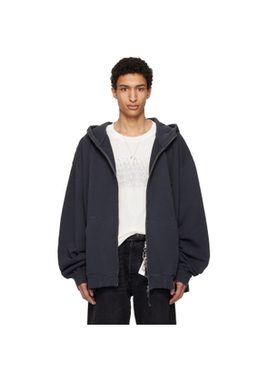 Maison Margiela Gray Embroidered Hoodie