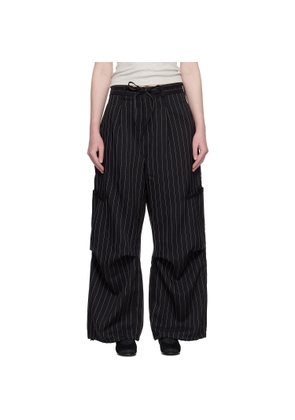 Y-3 Black Pinstripe UT Straight Leg Trousers