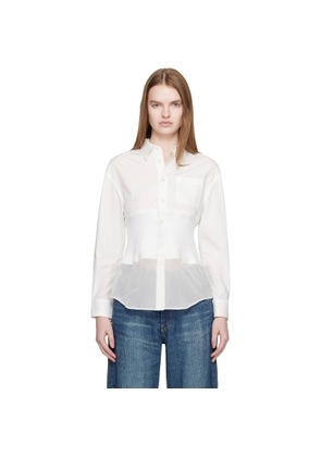 UNDERCOVER White Knit Paneled Shirt