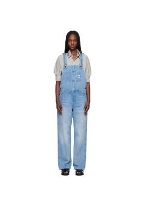 Carhartt Work In Progress Blue Bib Straight Denim Overalls
