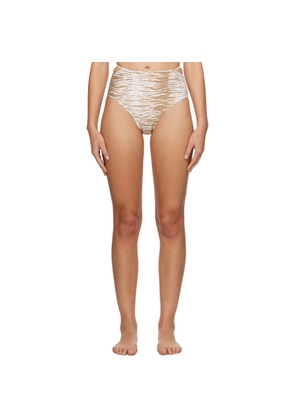 GANNI Beige Printed Bikini Bottom
