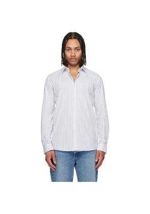 Hugo White Modern-Fit Striped Cotton Shirt