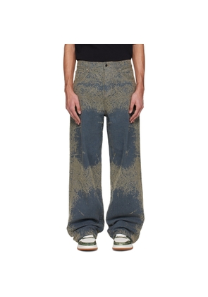 AMIRI Blue Faded Bandana Baggy Jeans