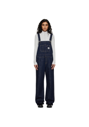 Carhartt Work In Progress Navy Bib Straight Denim Overalls