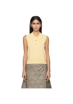 GANNI Off-White Spread Collar Polo