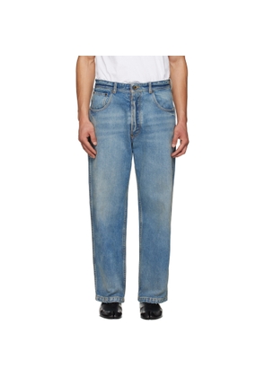 Maison Margiela Blue Straight-Leg Cropped Jeans