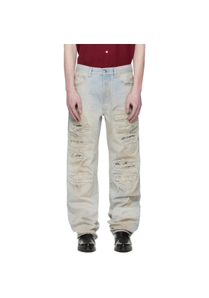 AMIRI Blue Snake Thrasher Straight Jeans
