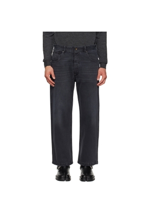 Maison Margiela Black Straight-Leg Cropped Jeans