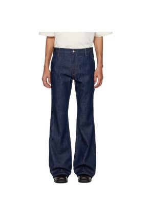 AMIRI Blue Raw Boot Cut Jeans