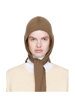 LEMAIRE Brown Fine Wool Head Scarf Hood