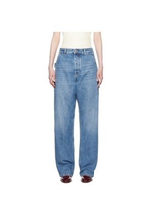 Bottega Veneta Blue Vintage Indigo Cargo Denim Jeans
