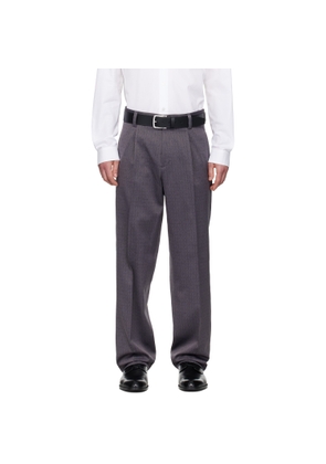 Hugo Gray Checked Modern-Fit Trousers