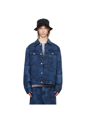 Feng Chen Wang Blue Dragon Denim Jacket