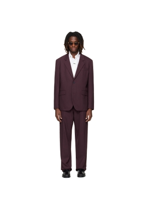 Hugo Burgundy Two-Piece Modern-Fit Stretch Twill Suit