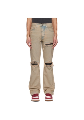 AMIRI Beige MX1 Straight Flare Jeans