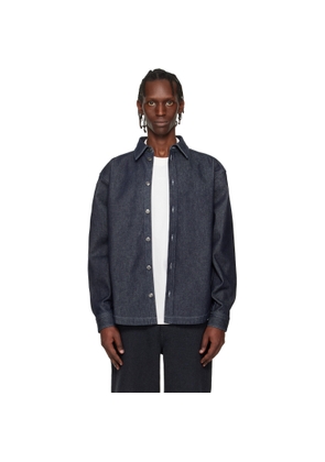 Hugo Navy Oversized-Fit Weighty Denim Overshirt
