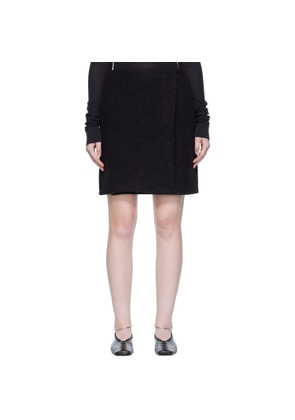 LEMAIRE Black Wrapover Miniskirt