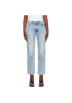 rag & bone Blue Harlow Ankle Straight Jeans