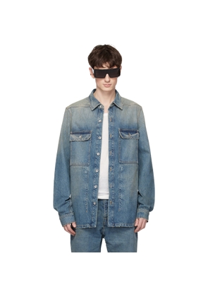 Rick Owens DRKSHDW Blue Temple Denim Overshirt