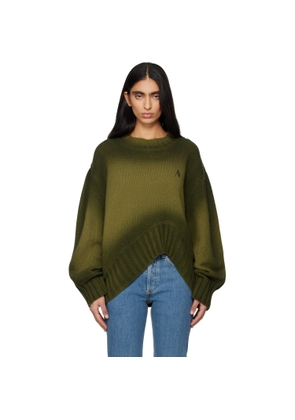 The Attico Green Sprayed Wool Cashmere Sweater