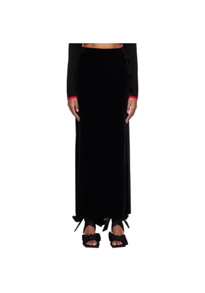 GANNI Black Bow Maxi Skirt