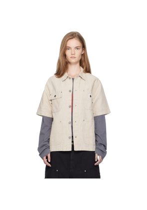 Carhartt Work In Progress Beige Short Sleeve Michigan Shirt