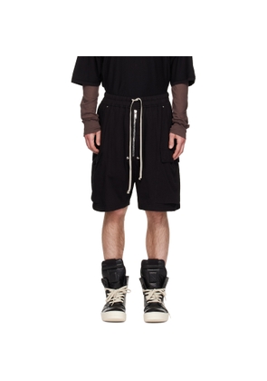 Rick Owens DRKSHDW Black Temple Medium Jersey Cargobela Shorts