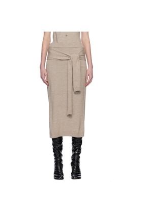 LEMAIRE Beige Trompe L'oeil Midi Skirt