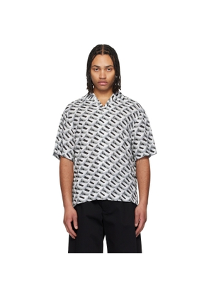 Hugo Gray Oversized-Fit Statement Print Shirt