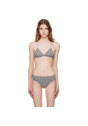 Bellini Bikini SSENSE Exclusive Two-Pack Gray Halo Bralettes