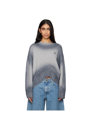 The Attico Gray Sprayed Wool Cashmere Sweater