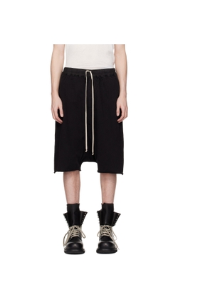 Rick Owens DRKSHDW Black Temple Drawstring Pods Shorts