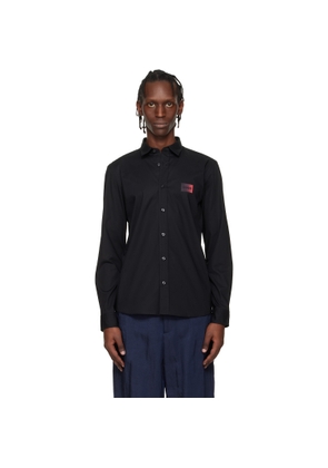 Hugo Black Relaxed-Fit Stretch-Cotton Canvas Shirt