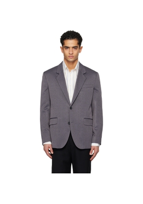 Hugo Gray Checked Modern-Fit Blazer