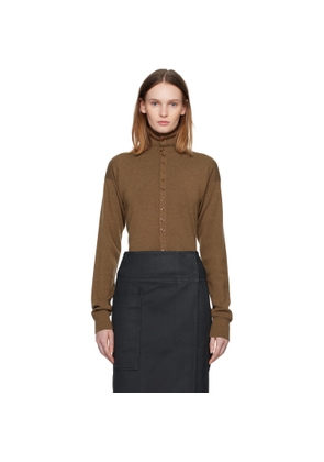 LEMAIRE Brown Buttoned Fitted Cardigan