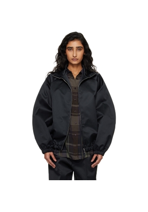 The Frankie Shop Black Baxter Satin Track Jacket