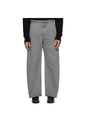 LE17SEPTEMBRE Gray Garment-Dyed Curved Jeans